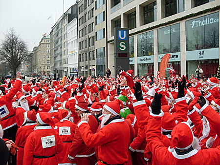 Weihnachtsmann Lauf in Hamburg